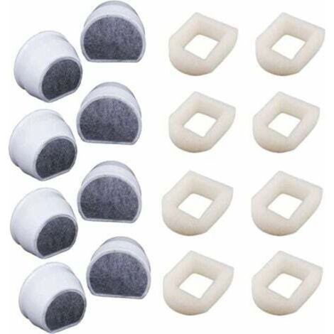 Pack of 16 foam pre-filters and carbon filter compatible with the PetSafe Drinkwell INOX 360 Avalon Pagoda Seascape fountain and Sedona fountains, filter for cat and dog water fountains