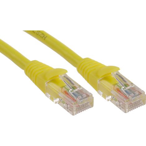 Câble Ethernet cat 5e Avec connecteur gaine LSZH Jaune / , U/UTP, 10m ( Prix pour 1 )
