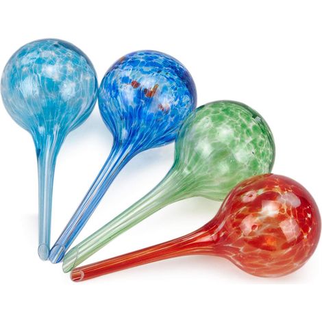 4 pezzi di lampadine di irrigazione automatiche in vetro a goccia per piante, colorate 6  15 cm