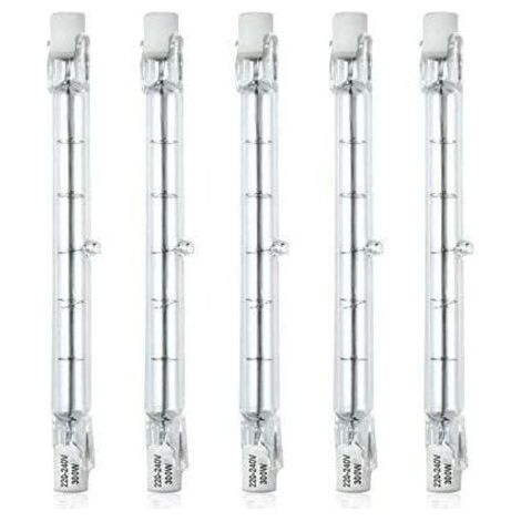 Green Mobility-Ampoule halogène- Dimmable R7S 118mm 300W Ampoule Halogène Crayon AC220-240V 5900lm J118 Projecteur Halogène Linéaire pour l’éclairage de paysage, sécurité, lampadaire (Lot de 5, Blanc (1/5)