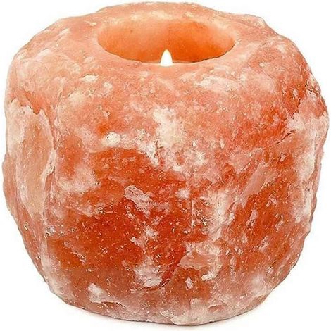 Bougeoir en pierre de cristal de sel naturel, support pour bougie, cristaux, grotte à bougies, mariage, Saint-Valentin (1/5)