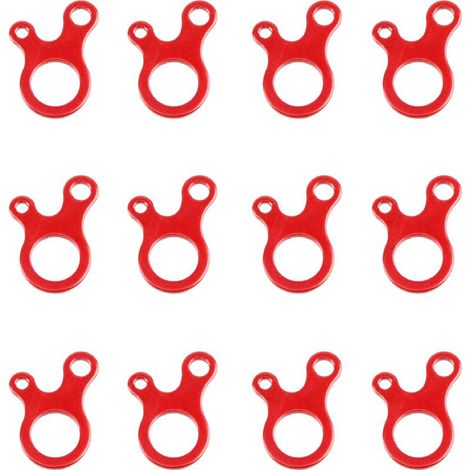 Tendeur de Corde Camping en Alliage d'Aluminium Léger Ajusteur de Corde 12 Pièces pour Tente Bâche Auvent Randonnée (Rouge (Forme d'escargot) - 12 Pièces) (1/5)