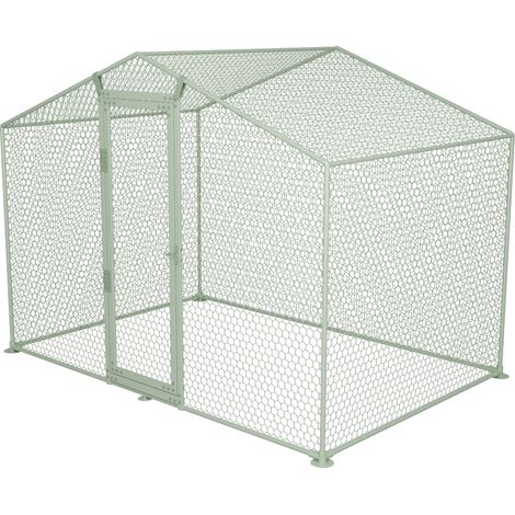 Parc À Poules - 6m² Ø38mm 2x3x2,25m - Acier Galvanisé Sans Bâche (1/5)
