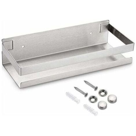 étagère de douche suspendre en acier inox panier de cuisine mural pour rangement (Argent,23cm) (1/5)