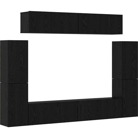 Maison Exclusive - Ensemble meuble TV 8 pcs Chêne noir Bois d'ingénierie