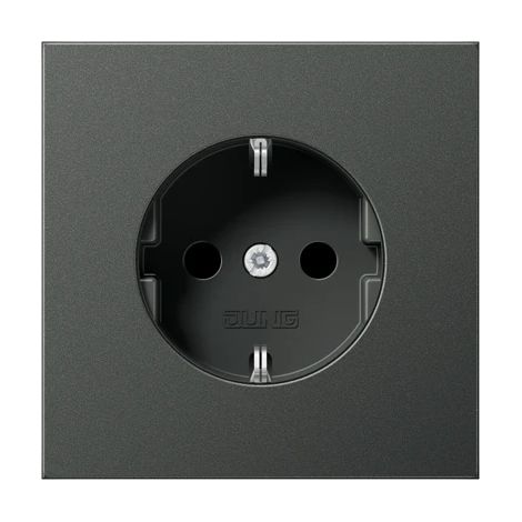 Jung Toma de corriente SCHUKO®, 16 A 250 V , aluminio lacado, Serie LS, antracita AL 1520 AN