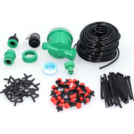 Kit D IRRIGATION GOUTTE A GOUTTE - Programmateur Automatique - Pour Jardin Potager Terrasse Serre - 25 M - 30 Goutteurs (1/5)
