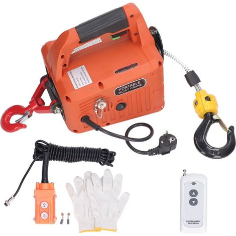 Argano elettrico da 1500 W con telecomando wireless per lavori di sollevamento pesanti in fabbriche e magazzini (1/5)