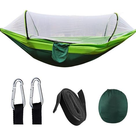Green Mobility-Hamac avec moustiquaire - Pour l'extérieur et le camping - Tissu parachute - Tente pour deux personnes - 260 x 140cm (1/5)