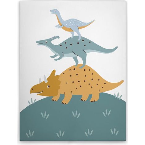 Leinwandbild Dinosaurier M1-No.50630 - Kunstdruck auf Leinwand in Beige Blau - Wandbild 30 x 40 cm (1/5)