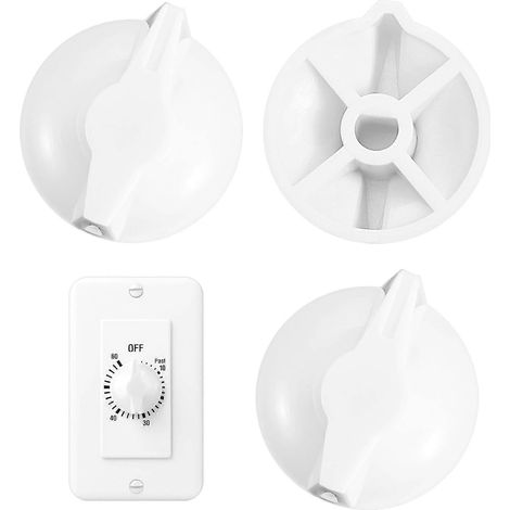 Ensemble de boutons de minuterie de rechange pour ventilateur de salle de bain à ressort série FD et commande d'éclairage – Blanc Réf. : 4821 (1/5)