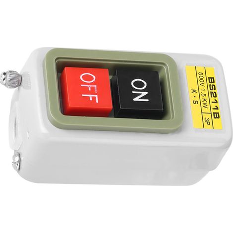 3-poliger Ein/Aus-Drucktaster mit Selbstverriegelung, 220 V/380 V AC, BS211B (1/5)