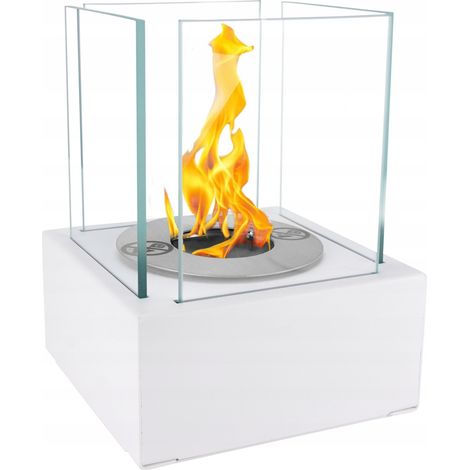 Freistehender Bio-Kamin 13x13x17 cm Smart White strukturierte matte (1/5)