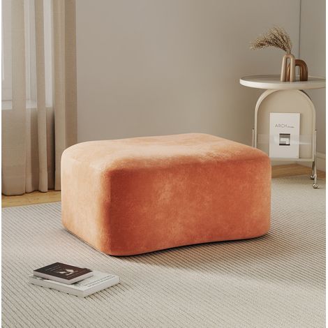 Puf 96x69x45 cm naranja, asiento auxiliar 150 kg, terciopelo, sin montaje MEUBLIV (1/5)