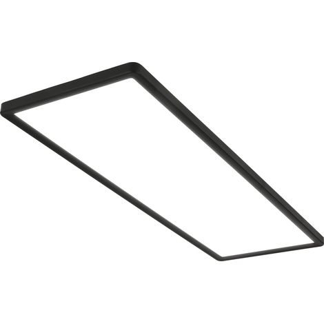 Plafonnier Led, Lampe Led, Luminaire Plafonnier, Chambre, Salon, Effet Rétroéclairé, Lumière Blanc Neutre, 3.000 Lumens, Noir, 580x200x30mm (Lxlxh) (1/5)