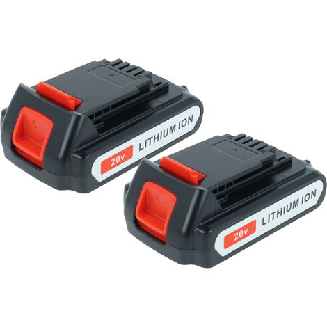 vhbw 2x batteria sostituisce Black & Decker LBXR20, LBX20, LB20, LBXR2020, LBXR20B, LB2X4020 per utensile (2000 mAh, Li-Ion, 20 V)