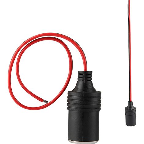 Adaptateur prise allume-cigare voiture 30cm, câble femelle connecteur fiche, chargeur 12V accessoire auto, embout standard. (1/5)