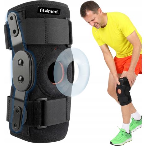 Ginocchiera stabilizzatrice per ginocchio, stabilizza la rotula, allevia la pressione sull'articolazione, con cerniere, FIT4MED R.M. (1/5)