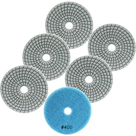 Diamond Polishing Disc - 6pcs 100mm 400 Diamond Polishing Pad for Granite Marble Artificial Stone Quartz for Angle Grinder (1/5)