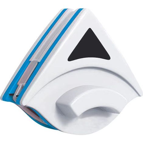 Raclette à vitres - Brosse de nettoyage de vitres - Nettoyage - Essuie-vitres professionnel - Nettoyant pour vitres - Convient aux vitres de 3 à 8 mm d'épaisseur - Bleu - 16 x 13,5 cm - Plastique/Magn (1/5)