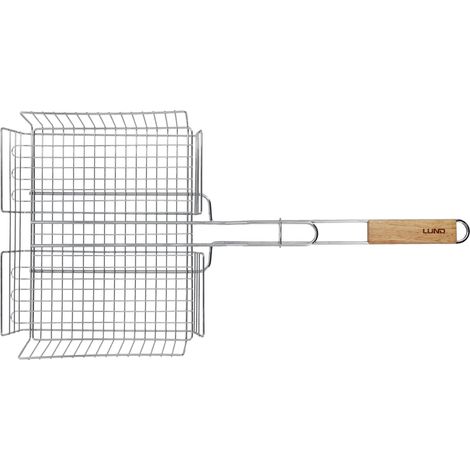 Grillrost mit Holzgriff, 34 x 27,5 x 6,5 cm