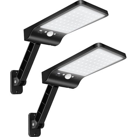 Lampe Solaire Extérieur, Lumiere Solaire Exterieur Detecteur de Mouvement 56LED/2200mAh Applique Solaire 3 Modes IP65 Étanche avec Télécommande (Noir), Lampe-Solaire-Exterieur-Eclairage-Lumiere (1/5)