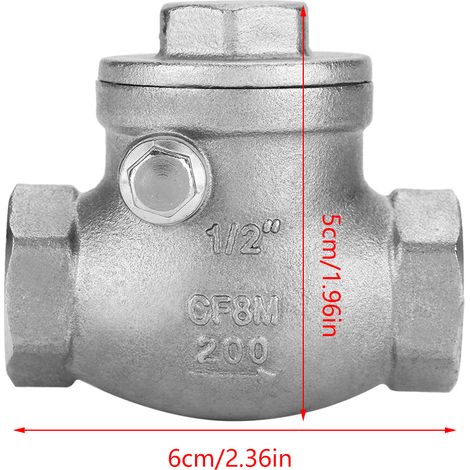 Clapet anti-retour fileté en acier inoxydable 304 DN15 (1/5)