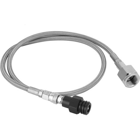 Tuyau à Soda Basse Pression CGA320 1M avec Adaptateur de Recharge CO2 Noir TR21-4 pour Accessoires de Soda