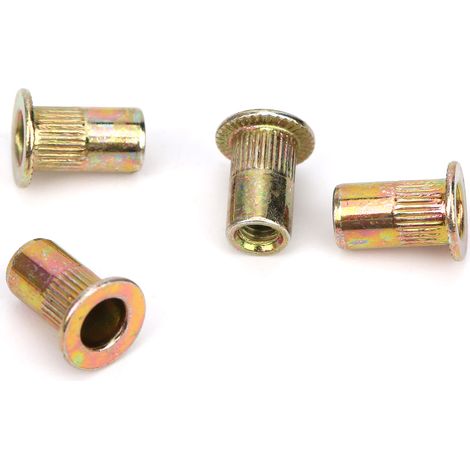 Kit de 200 inserts filetés M3 en zinc plaqué, écrous rivets pour assemblages métalliques, quincaillerie et fixation robuste. (1/5)