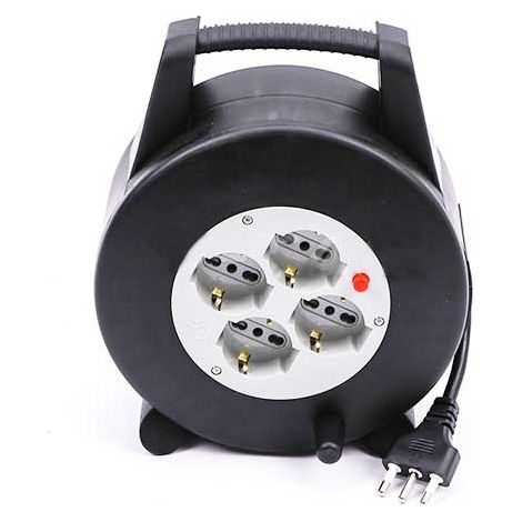 V-TAC 10M Kabeltrommel Italienischer Standard 4-fach Schuko 10/16A mit Überlastungsschutz - sku 8701 (1/3)