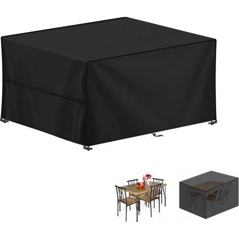 Housse Table de Jardin, 130x80x70cm Bâche Salon de Jardin Housses Protection Salon de Jardin Imperméable Bache Table de Jardin, Anti-UV, 420D Oxford Housse Table Exterieur (1/5)