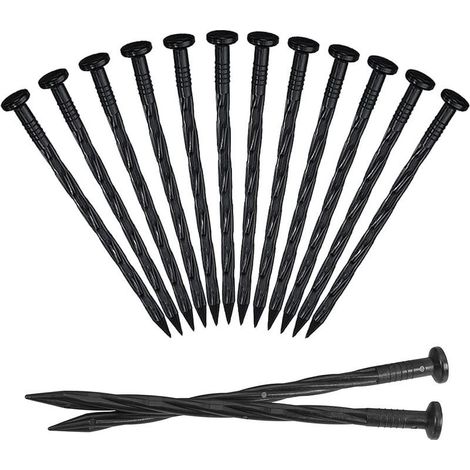 Clous Bordure de Gazon,tuteur Tomate, 25Pièces Piquets d'ancrage de Jardin en Plastique Clou de Sol pour Tente Piquets de Jardin en Spirale pour Bordure de Pavé Gazon Artificiel(8 Pouces 25 pièces) (1/5)