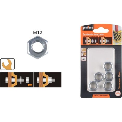Trade Shop - SET PACK 60GR. SECHSKANTMUTTER SCHRAUBEN GRÖSSE M12 MIT GEWINDE 90855 - (1/2)