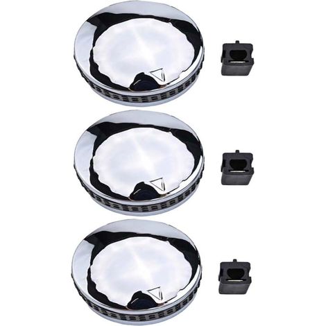 Lot de 5 boutons de valve de gaz chromés, boutons de commande de barbecue à gaz avec adaptateurs pour tige de valve en forme de D, 5 pièces (3 pièces)