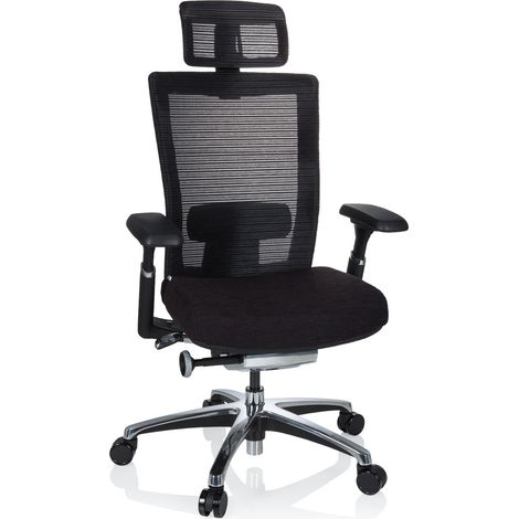 Bürostuhl NOVA PRO I ALU Stoff schwarz hjh OFFICE (1/5)