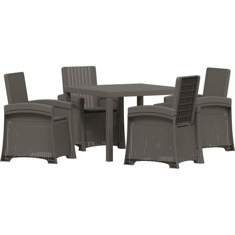 Set da Pranzo per Giardino 5 pz Grigio chiaro e Antracite vidaXL (1/5)