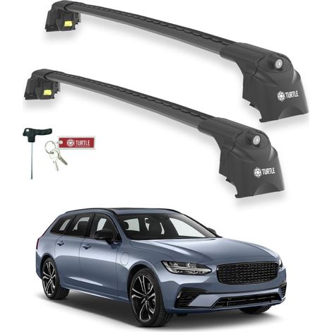 TURTLE kompatibel mit Volvo V90 (Eu) 2017-2025 Dachträger Air2 Schwarz (1/5)