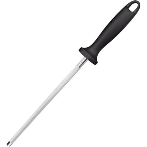 Varilla afiladora profesional sin marca de 20 cm (8 pulgadas)，Acero al carbono con mango ergonómico antideslizante，Para cuchillos de cocina (1/5)