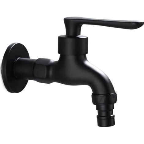 Robinier mural extérieur rétro en laiton noir, sortie 1/2, longueur 10 cm, antigel, bec pour jardin et lave-linge (1/5)
