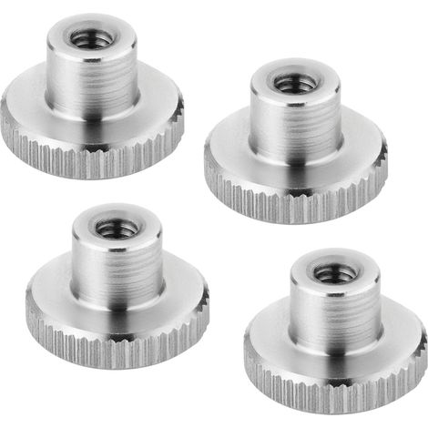 SOTECH Rändelmutter Edelstahl V2A (SS304) metrische Griffmutter mit gerändelten Seitenflächen - 4er Set M4 hohe Form DIN 466