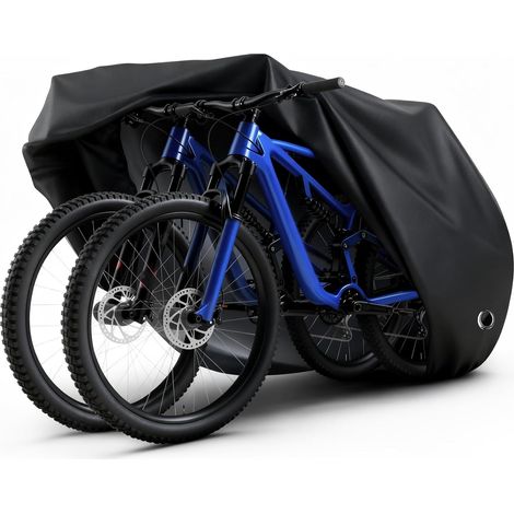 Housse de vélo pour2-3 Vélos, Housse de Protection Imperméable Extérieur, Polyester Anti-UV Pluie Neige Poussière avec Trou de Verrouillage, pour Vélo de Route Moto Scooter VT,208x112x110cm (1/5)