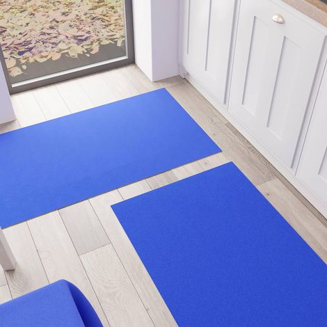 PETTI Artigiani Italiani - Tappeto Cucina, Passatoia Cucina, Tappeto Cucina Lavabile Antiscivolo, Tappeto Runner Cucina, Tappeto Tinta Unita 52x380 cm Blu Elettrico, 100% Made in Italy (1/3)