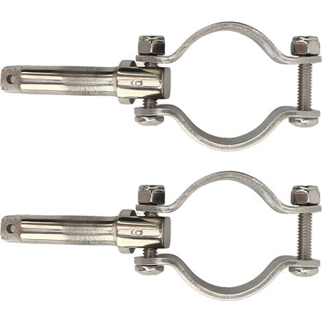 Collier de Nage à Pince en Acier Inoxydable Poli pour Bateaux Marins, Kayaks, Radeaux D'eau, Rame Sécurisée Résistante à la Rouille pour Yachts, 2 Pièces 1-5/8 Pouces (1/5)