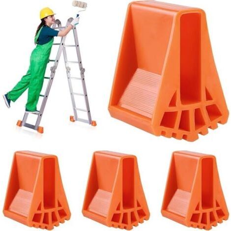 Couvre Pieds D'échelle 4 Pièces, Pieds D'échelle Antidérapants , Pieds D'échelle de Rechange, Échelle Pieds Couvre pour Échelles Télescopiques Échelles, Grand(Orange)-Chrom (1/4)