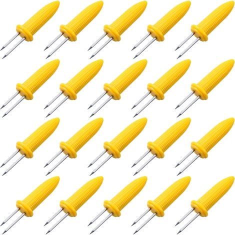 Lot de 20 supports à épis de maïs en acier inoxydable (1/5)