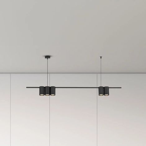 [NEUWERTIG] B-Ware Genesis Hängeleuchte Pendelleuchte Lampe Schwarz Aluminium Wohnzimmer 100 Cm