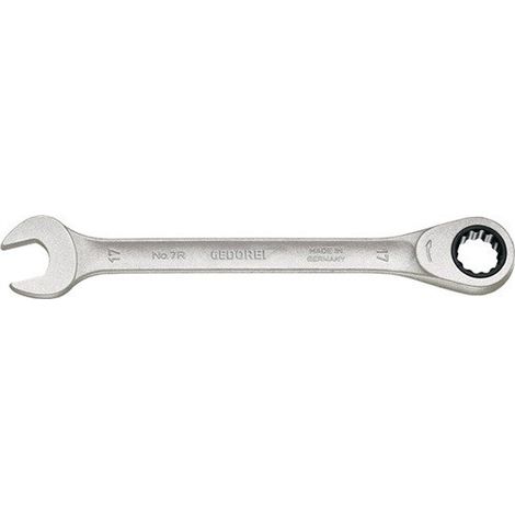 Llave mixto con trinquete, cabeza con trinquete recta, lado e/planos : 27 mm, Largo 359 mm, Ángulo de trabajo 6 °