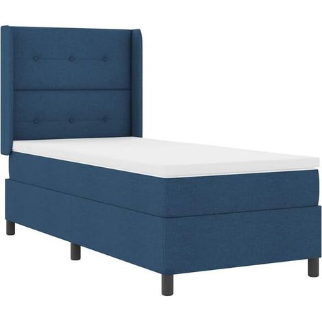 Matelas à ressorts LED avec matelas bleu, 80 x 200 cm, revêtement en tissu. (1/5)