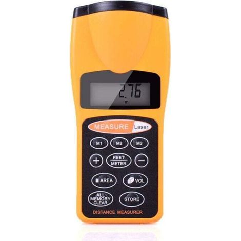 Multifunctional LCD Ultrasonic Distance Meter, Measuring Rangefinder with Laser Pointer, Digital Rangefinder for Home Use (1/4)