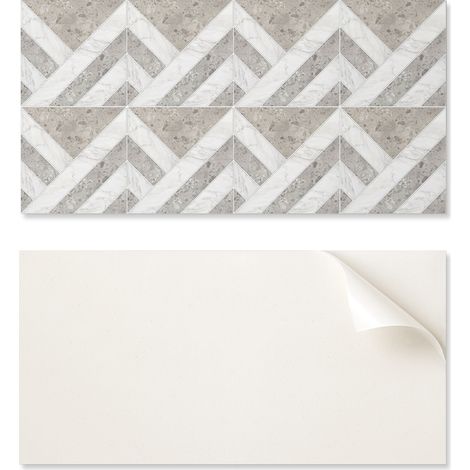 Azulejos de vinilo para pared con estampado geom茅trico para comedor, 10x40x20 cm.